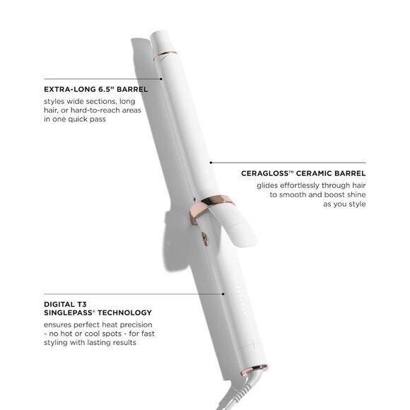 T3 SinglePass Curl X Extra-Long Barrel 1" Curling Iron with 9 Heat - Picture 1 of 5